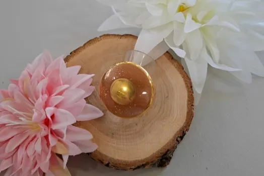 BAGUE RONDE ORANGE ET OR GM