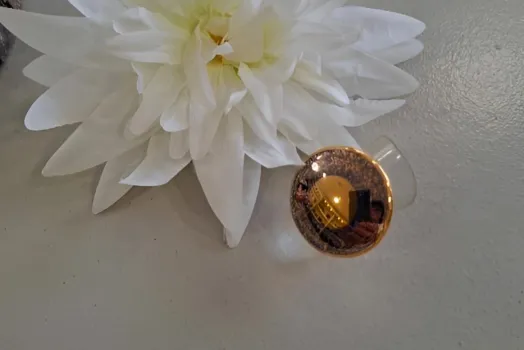 BAGUE RONDE OR ET BLEU GM