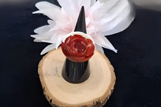 BAGUE RONDE GM ROSE ROUGE