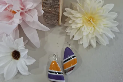 BOUCLE D'OREILLE ATOME E48 PLATINE