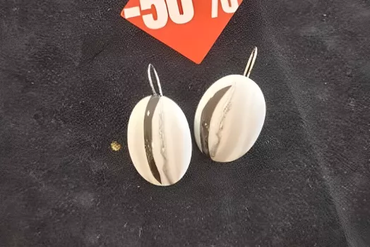 BOUCLE D'OREILLE OVALE PLATINE