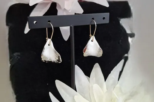 REFLET BOUCLE D'OREILLE PLUME PLATINE