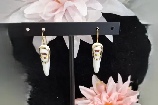 BOUCLE D'OREILLE PT GOUTTE OR/PLATINE