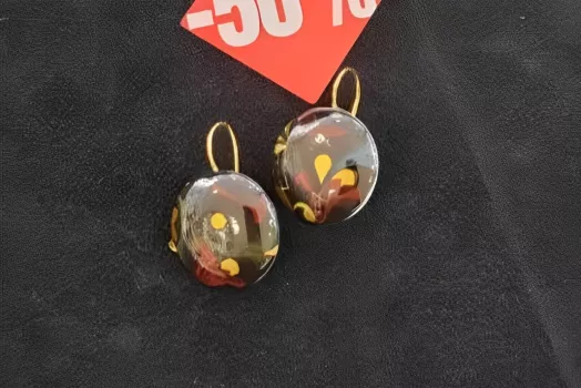 BOUCLE D'OREILLE RONDE FLEURS