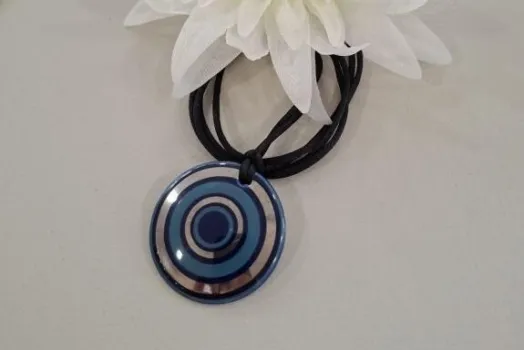 COLLIER ROND BLEU PLATINE BLEU DE FOUR